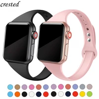 slim strap for apple watch band 40mm 44mm 38mm 42mm 40 44 mm soft silicone smartwatch watchband bracelet iwatch 3 4 5 se 6 band