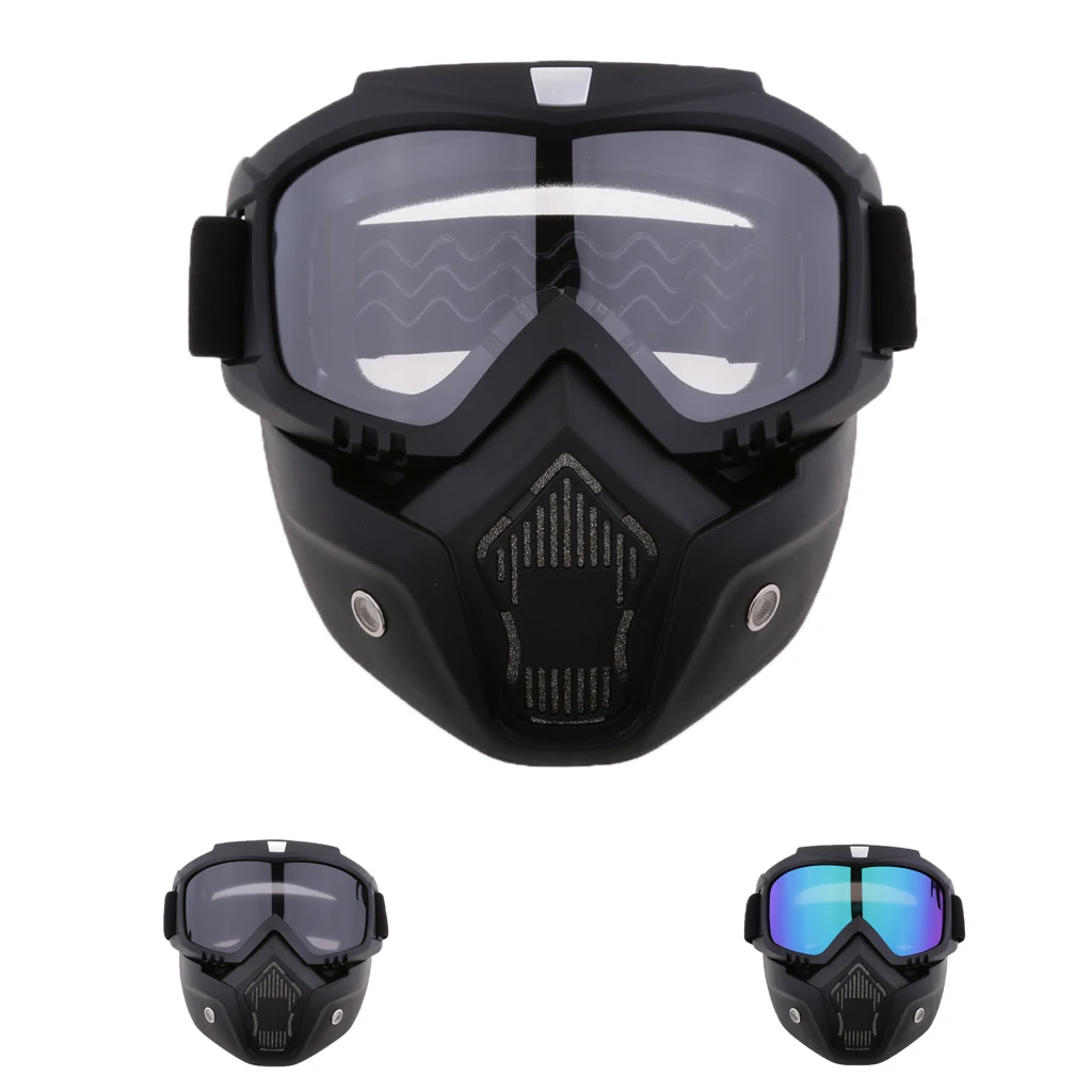 

New Eyewear Detachable Face Mask Shield Goggles for Motorcycle Helmet