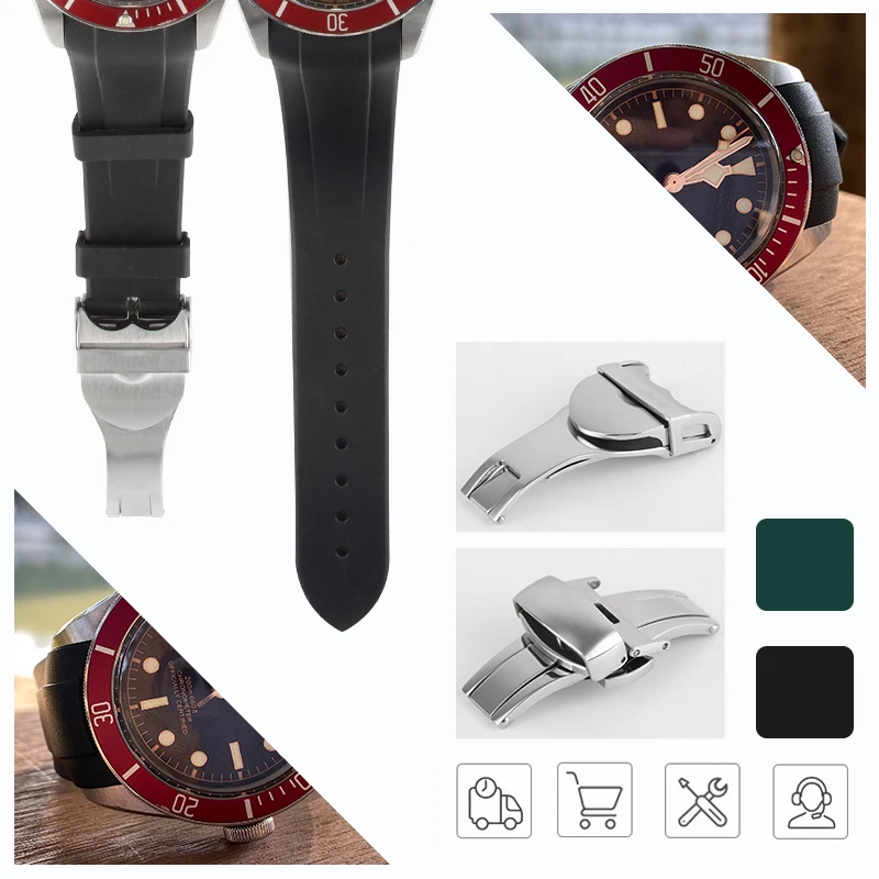 Ремешок для часов 22 мм спортивный с изогнутым концом ремешок Black Bay 1958 PELAGOS Gmt