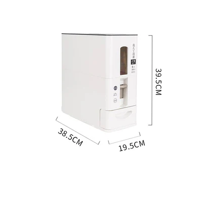 White(S) 6 кг/12 кг герметичный ящик для хранения риса зерновые злаки бобы муки хранения баррель измеряемый рис влагостойкие ведро домашнего питания - Цвет: White(S)