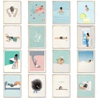 Абстрактные фигуры плакаты плавающая Девушка настенное Искусство Холст минимализм жизнь современные креативные принты картины для украшения гостиной