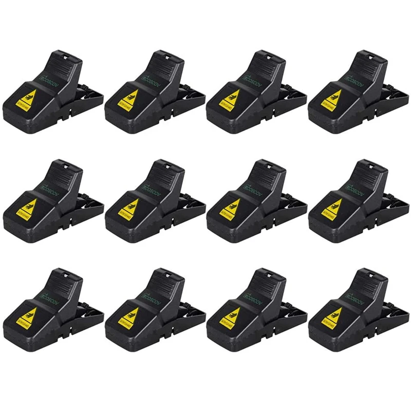 

Small Mice Traps That Work, Humane Mouse Traps with Detachable Bait Cup, Mouse Catcher Quick Effective Reusable-12 Pack