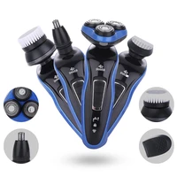 4 in 1 electric shaver beard clippers 4d razor floating blade shaving machine nose hair removal cleaning brush sideburn trimmer
