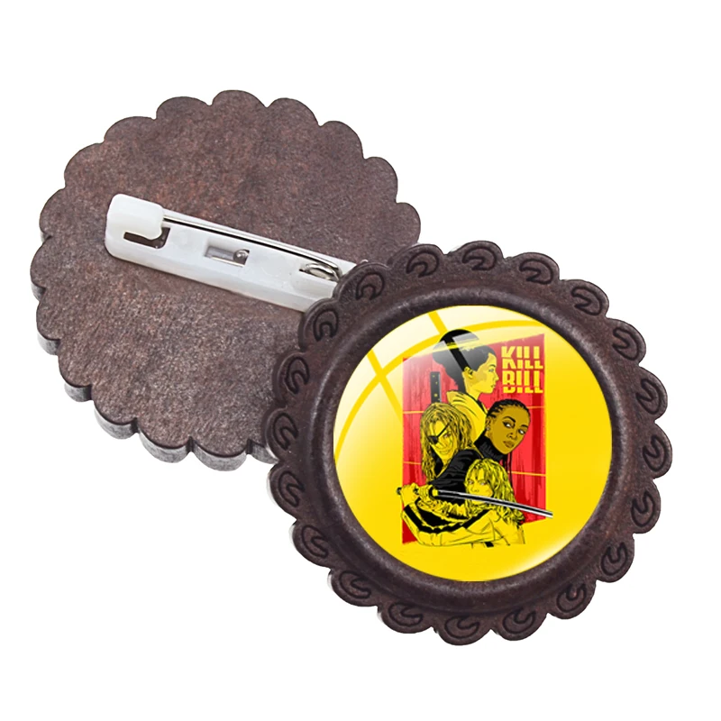 В стиле ретро из фильме Убить Билла дерево брошь на застежке крутые ума Турман