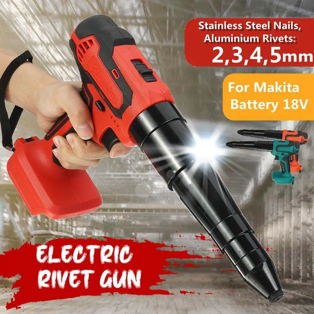 

Аккумуляторный клепальный пистолет, 3 скорости, 125 нм, 2-5 мм