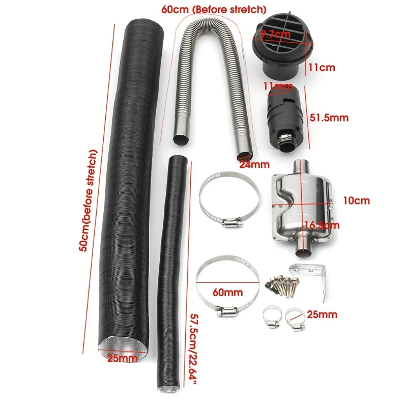 

Premium Quality Wholesale For Air Diesel-Heater 24mm Exhaust Silencer & Filter & Exhaust & Intake Pipe Set