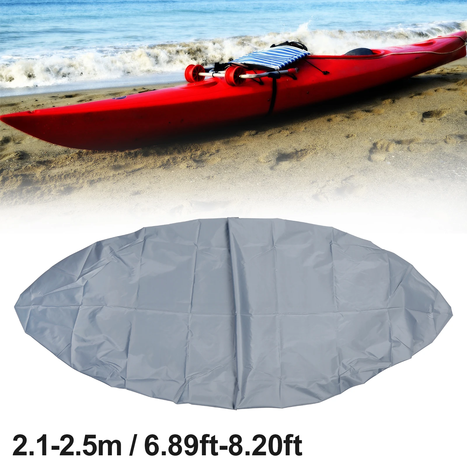 

X Autohaux Universual Kayak Cover Professional Boat Canoe Storage UV Resistant Dustproof Waterproof Cover Gray Boat Accessories
