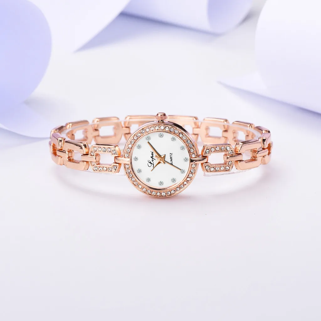 

Fashion Simple Casual Small Exquisite Alloy Strap Ladies Bracelet Waterproof Rhinestone Quartz Watch Luxury Diamond Bracelet