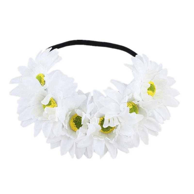 

Новые женские туфли с цветочным принтом аксессуары, аксессуары для волос, свадебные аксессуары, ленты для волос для девочек богемный венок ...