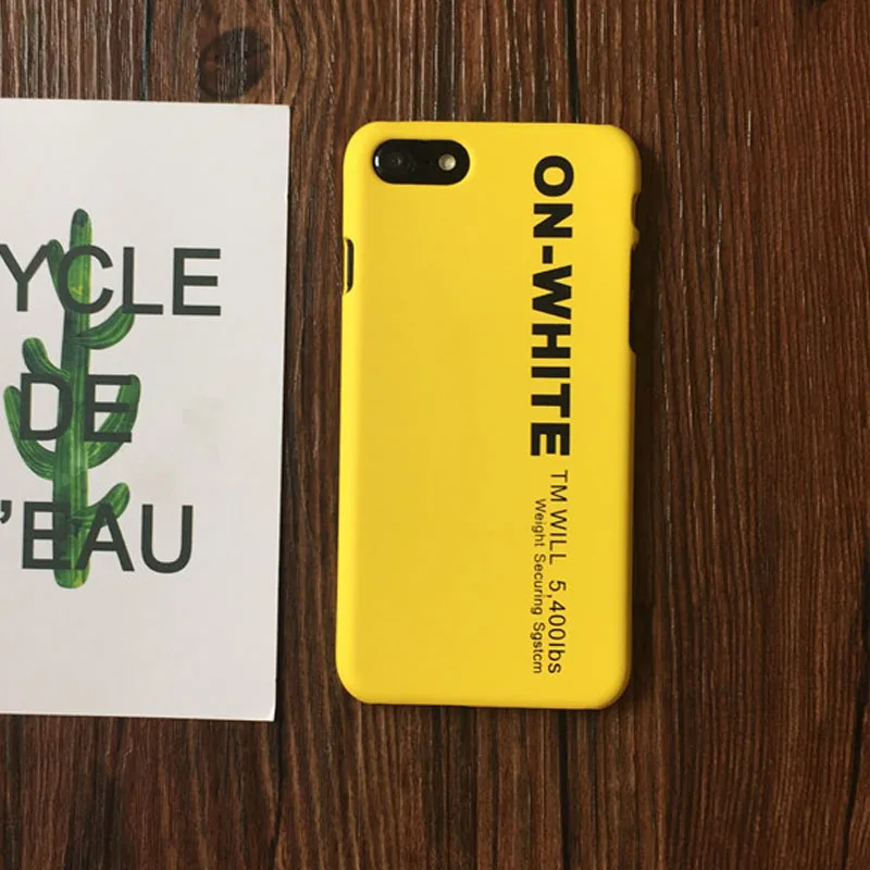 Yellow Модный белый чехол для телефона iPhone SE 5s 6s 6 S 7 Plus 8 8plus X брендовый чехол Coque Funda для iPhone Xs Max iPhone7 6,5 - Цвет: Yellow