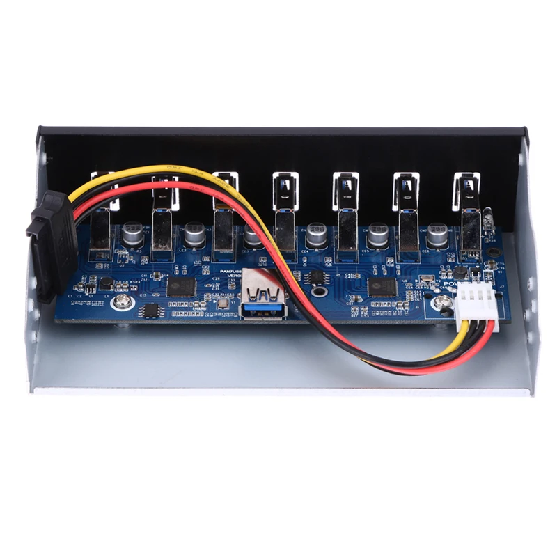 USB 3 0 7 портов 5 25 дюйма металлический usb хаб с передней панелью 15 контактным