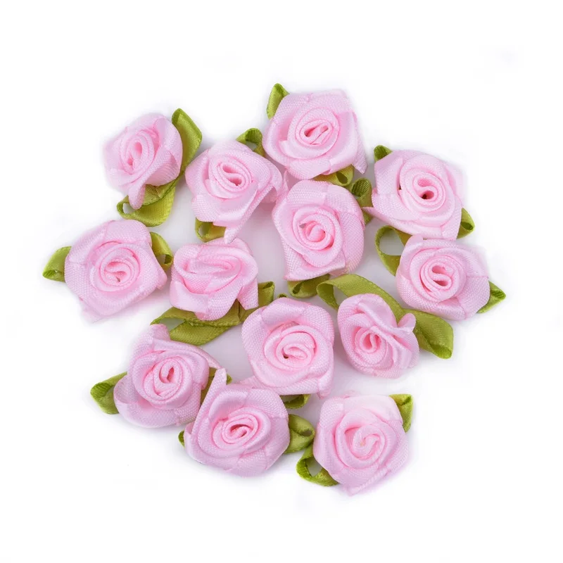 

50 шт. 2 см шелковые ленты с розами, атласная лента, ручная работа, сделай сам, ремесло, Скрапбукинг для украшения свадьбы, искусственные цветы
