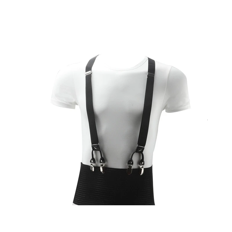 1 &quotширина черный натуральная кожа 6 зажимы подтяжек Мужские Винтажные