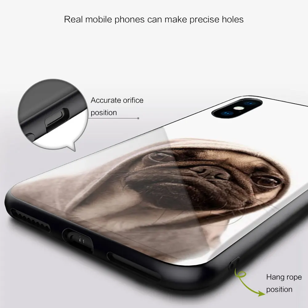 Мягкий силиконовый стеклянный чехол для iPhone 13 12 11 Pro X XS Max XR 8 7 6 Plus SE 2020 S чёрный с