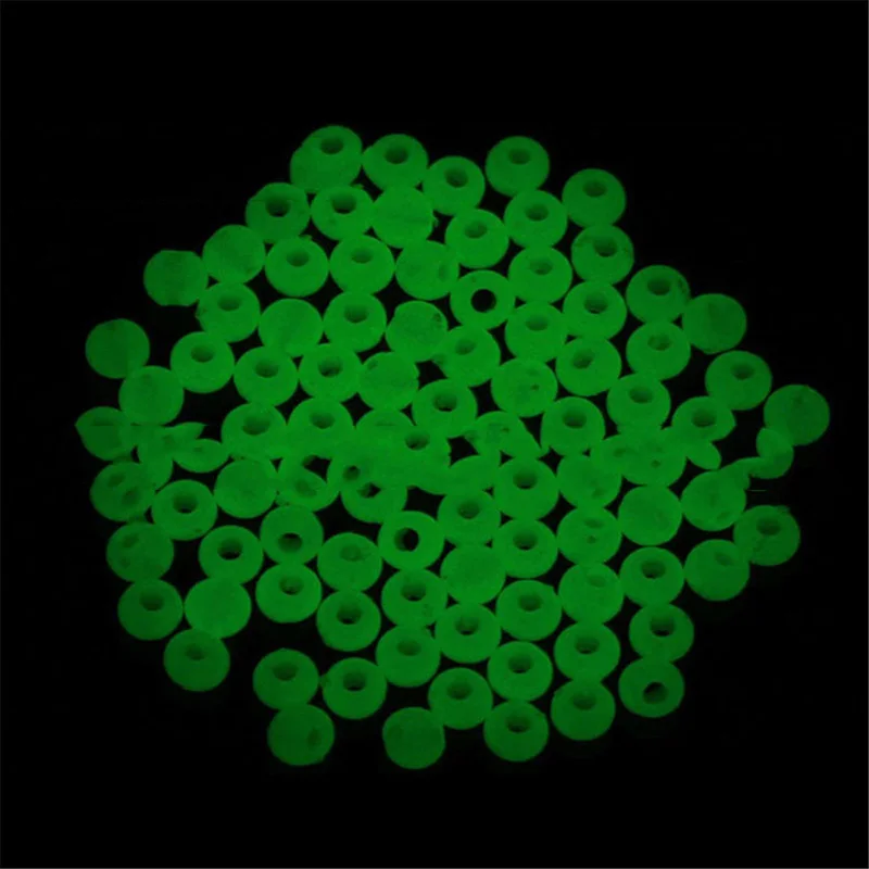 

200Pcs Hard Glowing Fishing Beads Floats Round Stopper Luminous Beads Fishing Accessories Bulk Float For Night Fishing