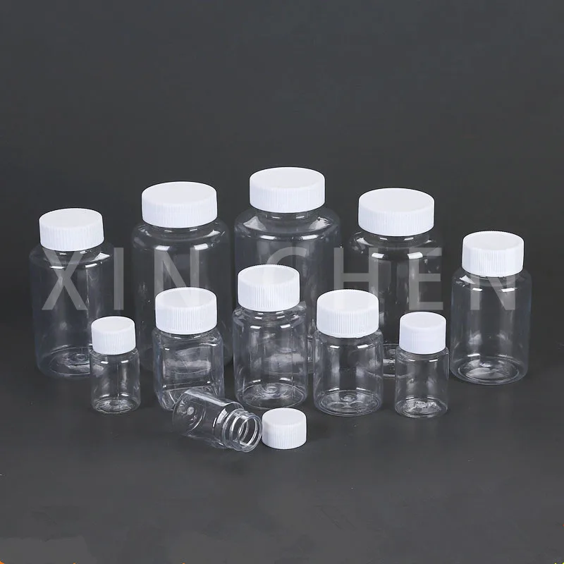 

50PCS Clear Seal Bottles Empty Medicine Bottle Plastic PET Solid Powder Pill Vial Container Reagent Packing 15ml 20ml 30ml 100ml
