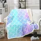 Красивое Одеяло с эффектом омбре, мятно-зеленое роскошное уютное Флисовое одеяло, теплое супермягкое комфортное одеяло, одеяло с русалочкой и рыбьим хвостом