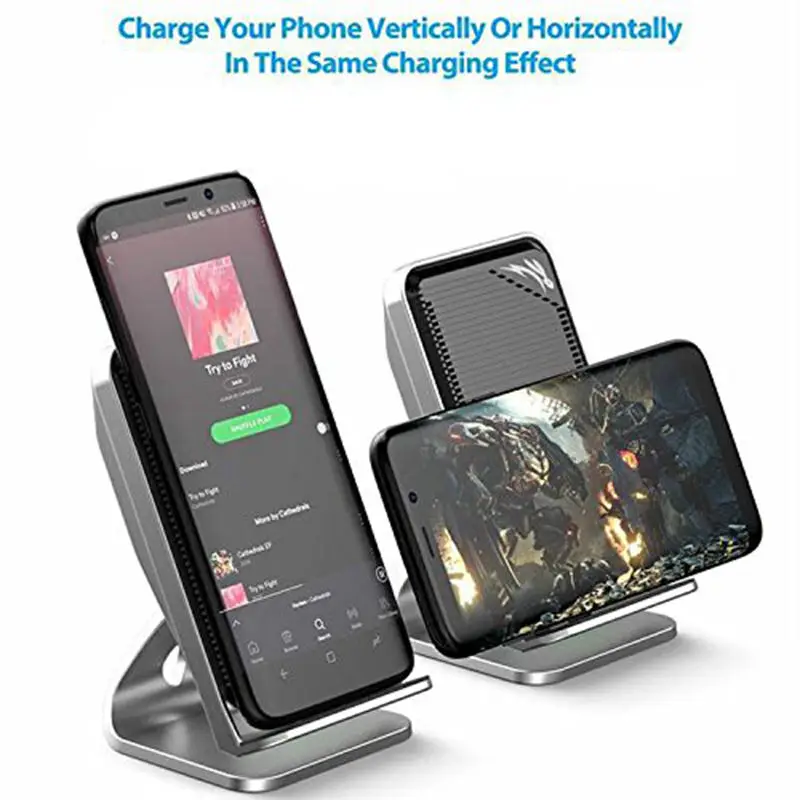 Top Fast Wireless Charger 10W With Cooling Fan Ultra Slim Stand Pad Mat For X 8 Plus S8 S7 S6 | Электроника