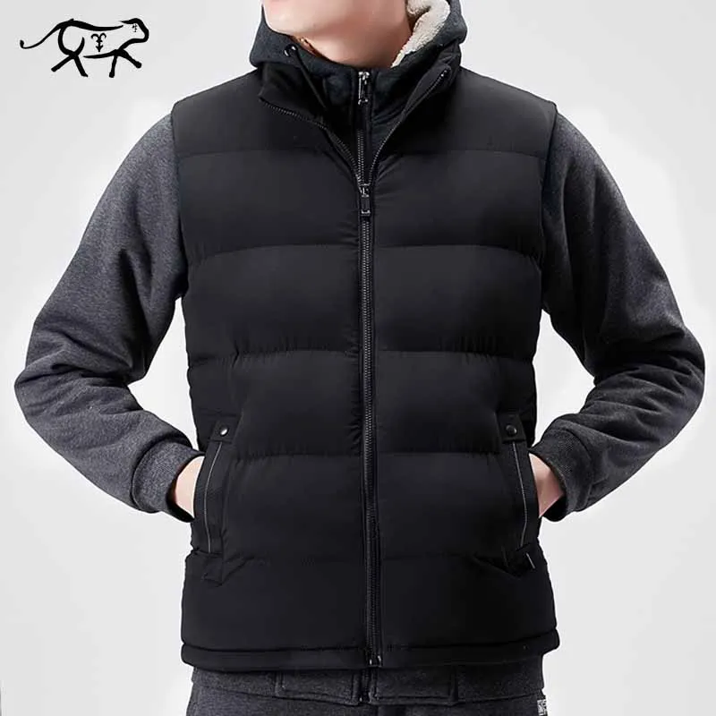 Мужская жилетка без рукавов Повседневная теплая приталенная большие размеры