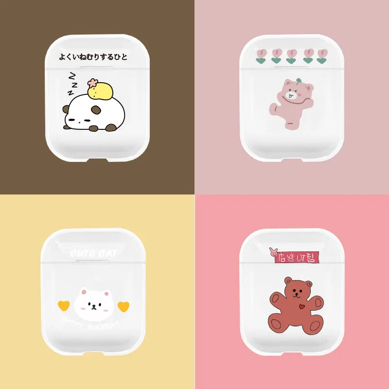 

For AirPods Case Cartoon INS Cute Korean Pattern Soft TPU Transparent Earphone Case For AirPods 2 3 AirPods Pro Earphones Cover