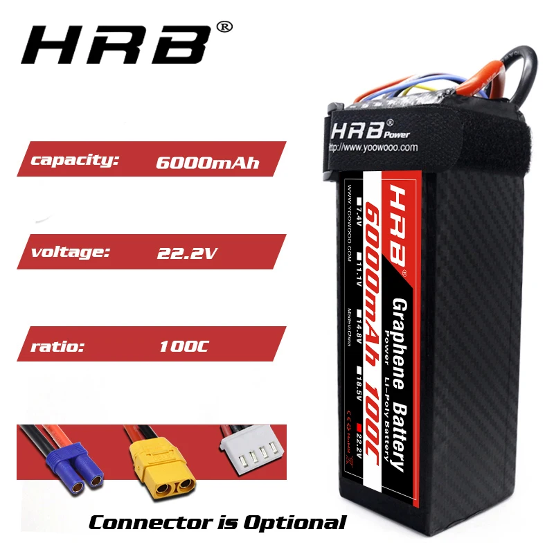 графеновая батарея hrb 6s 222 v 6000mah 100c xt90 ра
