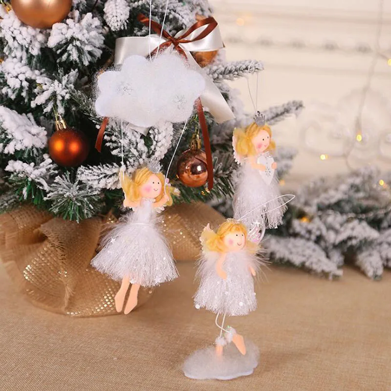 12 шт./лот украшения для новогодней елки в виде ангелов с короной облаками девочек