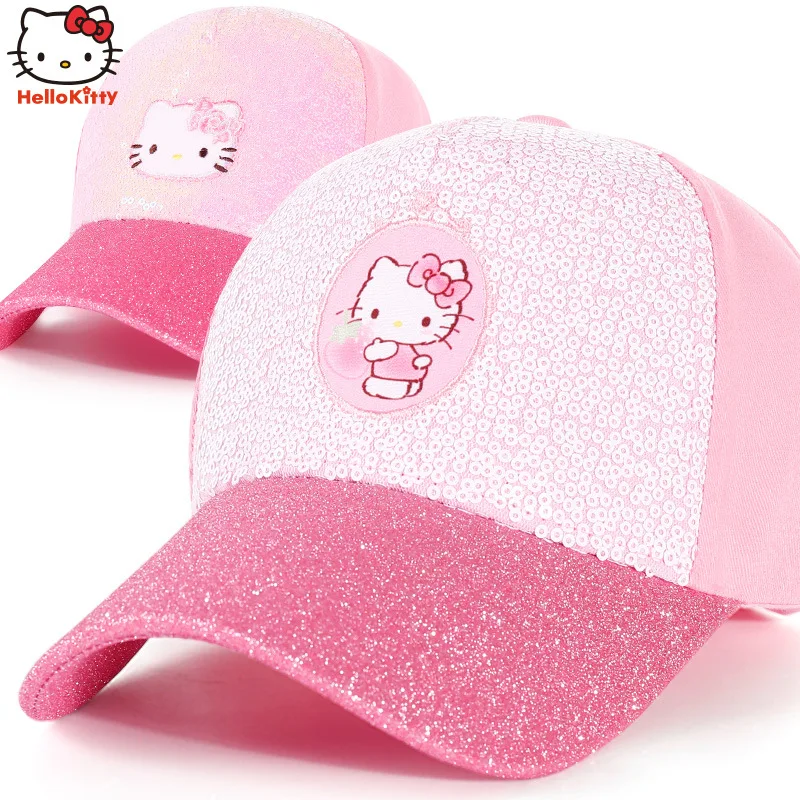 

Детская шапка Hello Kitty, подарки для девочек, бейсболка, Кепка с козырьком, летняя тонкая милая детская шапка с защитой