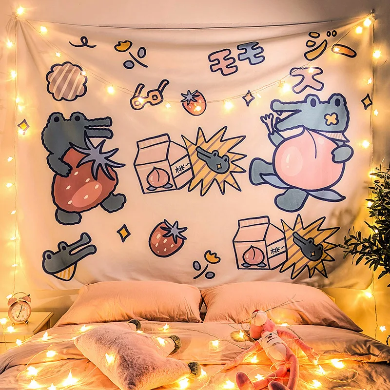 Милый розовый гобелен в стиле аниме для девочек настенный декоративный японском