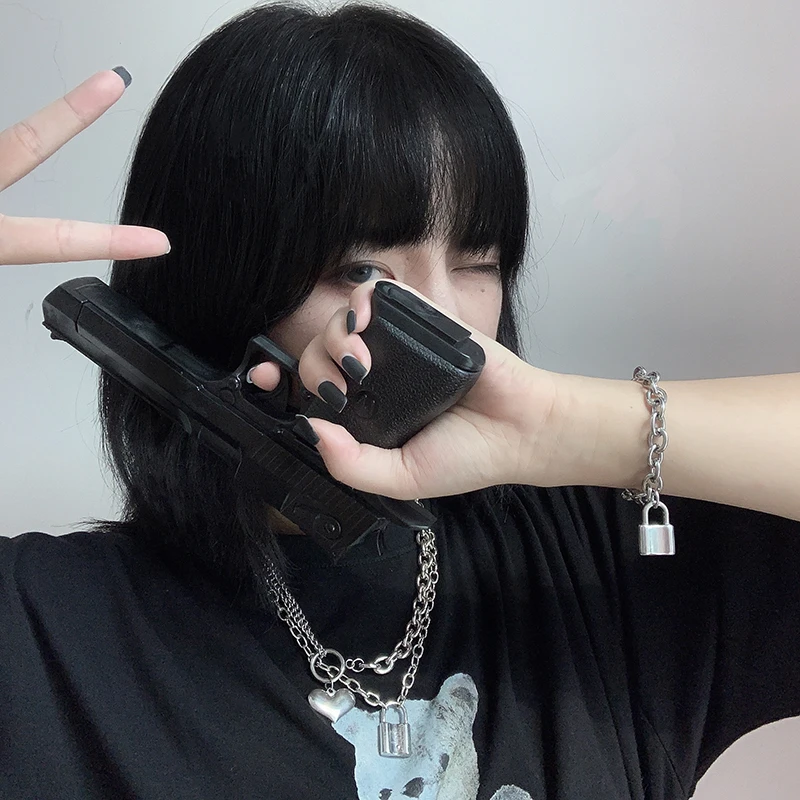 HZ 2019 холодный замок крест цепочка в стиле панк рок регулируемый браслет длинной