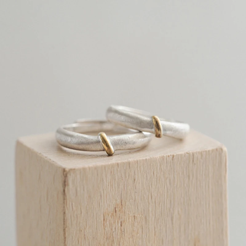 Модное кольцо из стерлингового серебра 925 пробы и никеля золотого цвета с матовой