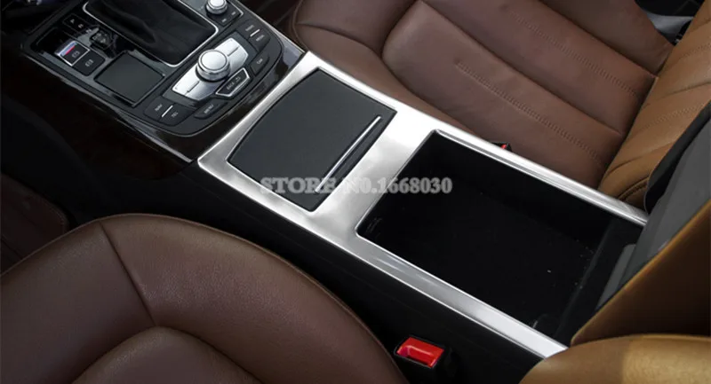

Interior Console Armrest Storage Box Frame Trim Cover 1pcs For Audi A6 S6 2012-2018 Car accesories interior Car decoration