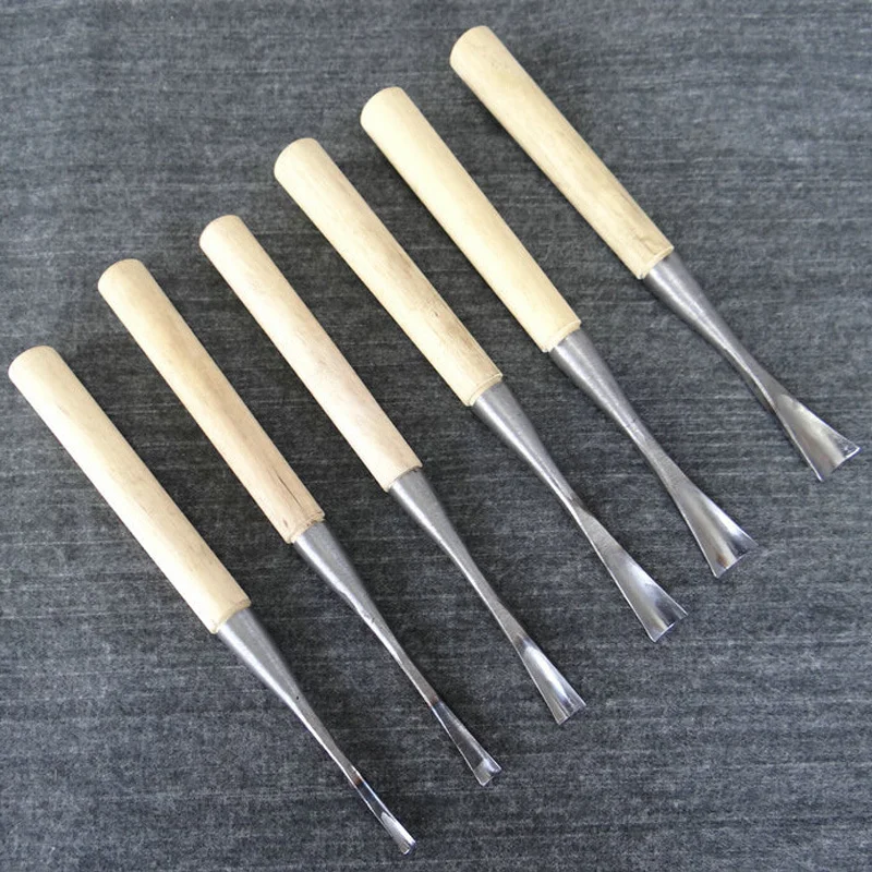 Глубокая круглая резная резьбовая резьба Деревянная ручка Инструменты для резьбы по дереву Хобби искусства Ручная ковка Гравировальный нож на.