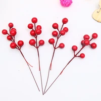 red holly berries christmas home decorations 4pcs artificial christmas winter berries xmas trees accessories 7 fruits 2021