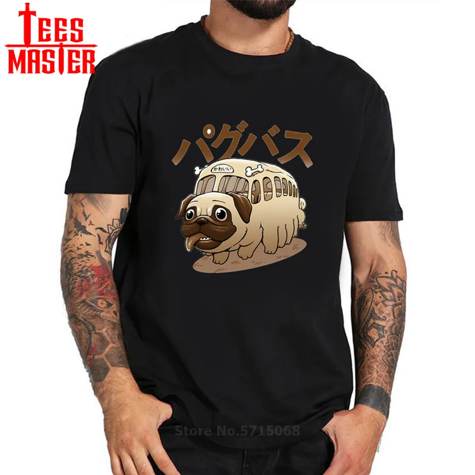 Футболка с изображением мопса автобуса манги забавная футболка японским аниме