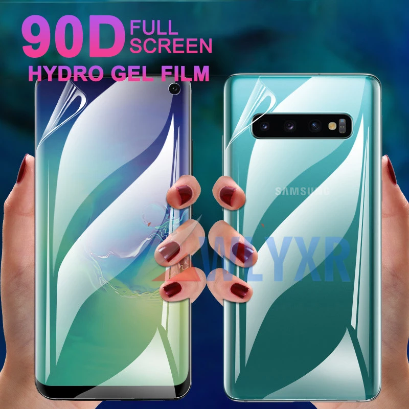 90D Front + Back Hydrogel soft Film For Samsung Galaxy S10 S9 Plus A30 A40 A70 A80 A50 M20 A2Core J4Core Screen Protector Cover