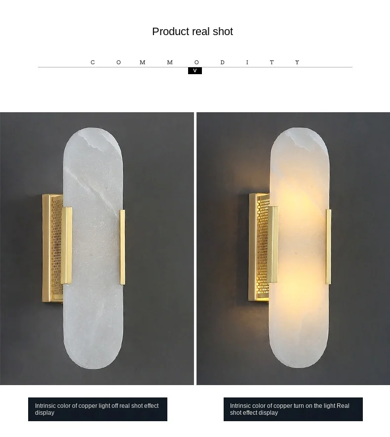 

zq Chinese Style Marble Wall Lamp Bedroom Bedside Lamp Light Luxury Copper Living Room TelevisionBackground Wall Decorative Lamp