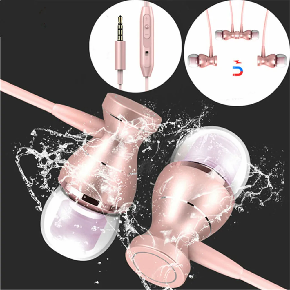 Магнитные Проводные стереонаушники с высокими басами двойной привод гарнитура