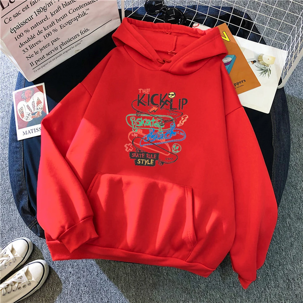 

Skate Rule Style Printing Woman Sweahoodies Fashion Hip Hop Hoodies Fleece Warm Crewneck Clothe Autumn 2021 S-XXL Female Hoodie
