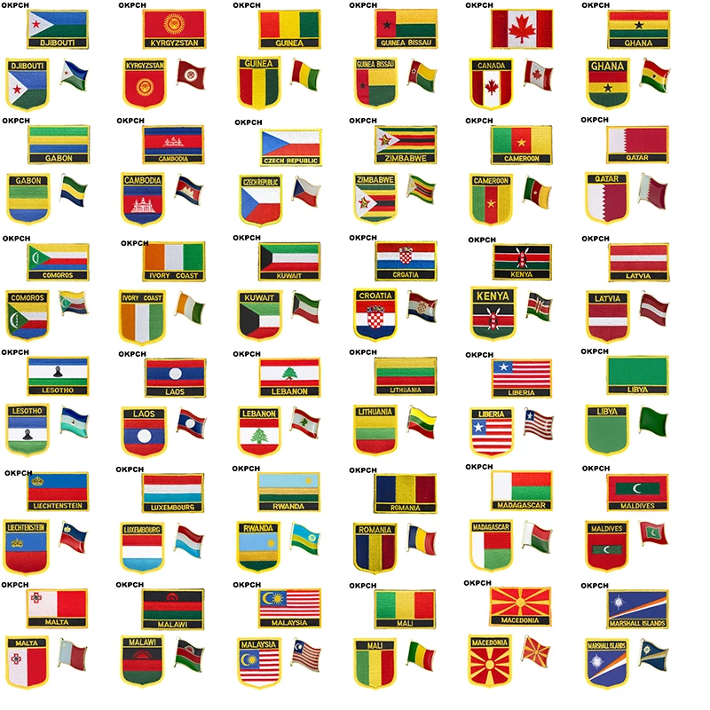 Металлические нашивки для одежды с вышивкой Италия Албания Алжир Афганистан