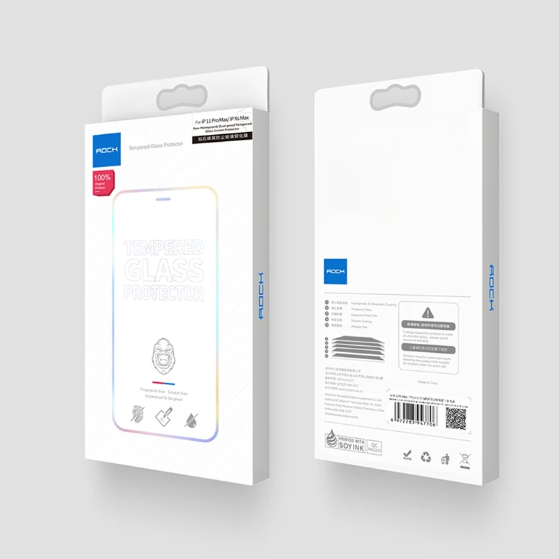 Rock ip11 pro Новый сотовый пыленепроницаемый стеклянный протектор экрана для iphone 11 max