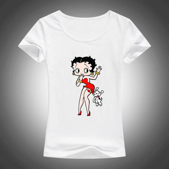 13 Новая женская футболка Betty Boop, футболка с рисунком Белоснежки/милых животных, Повседневная футболка для женщин/девочек, топы, одежда - Цвет: 13