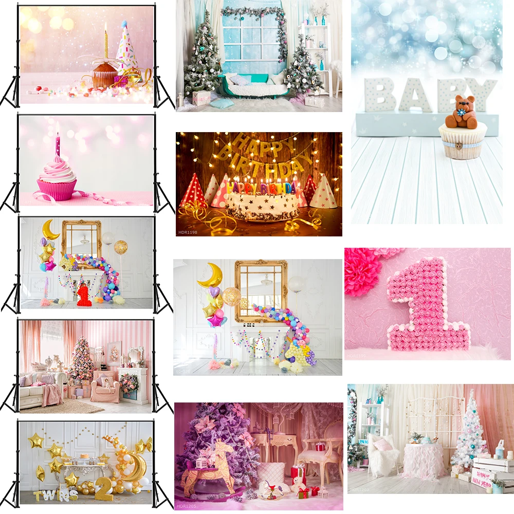 

WHISM Home Decoration Painting Baby Birthday Party Theme Photography Background Cloth 7*5 Feet Birthday Party Photo Cloth