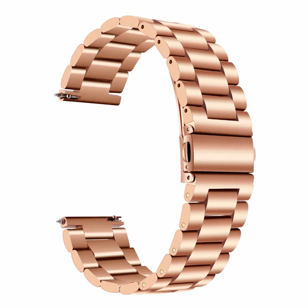 rose gold Steel 20 мм Миланский Браслет для часов из нержавеющей стали для samsung Galaxy Watch Active 42 мм gear S2 Classic gear спортивный ремешок на запястье - Цвет ремешка: rose gold Steel
