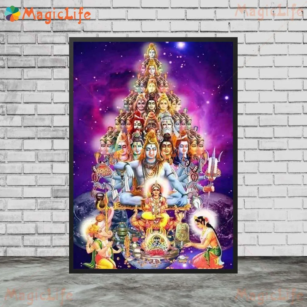 

Индуизм Лекшми Богиня богатства Настенное искусство Холст Картина Плакаты Настенные панно для гостиной Плакат в скандинавском стиле без рамы