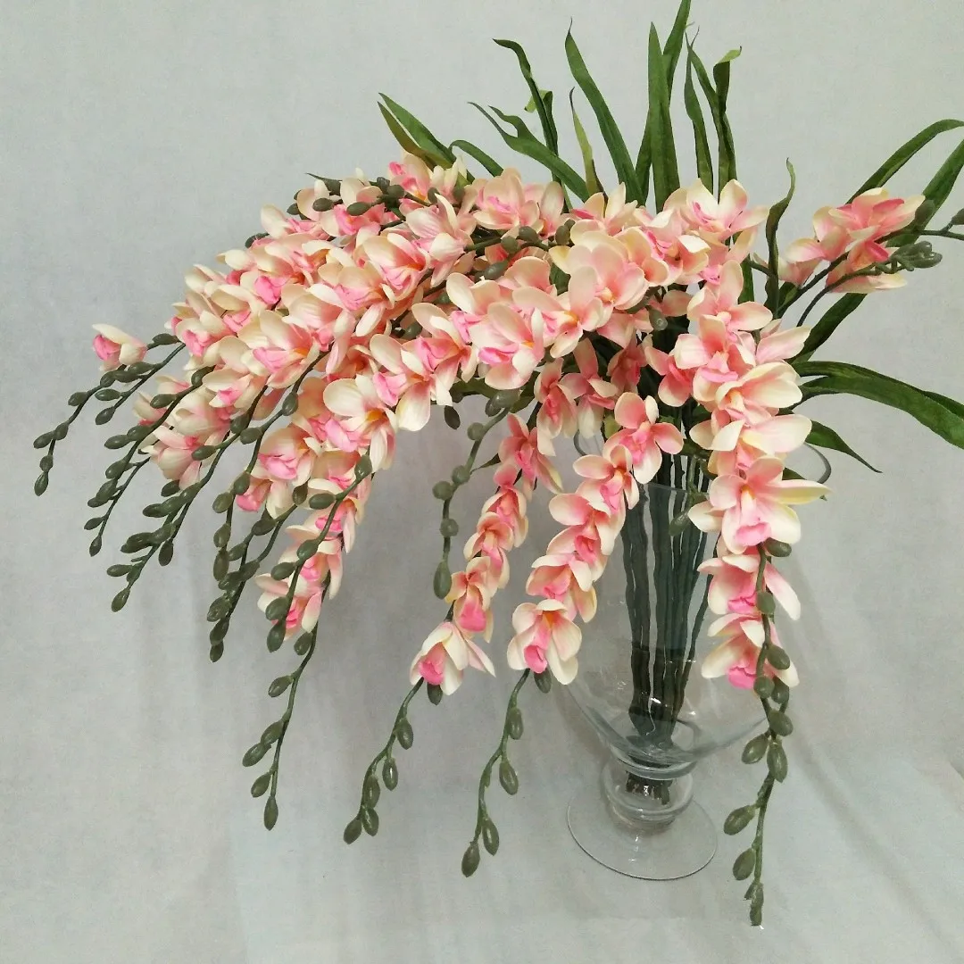 

10 шт./лот оптовая продажа Cymbidium Орхидея искусственные шелковые цветы домашний розовый Декор для комнаты Свадебная фотография Реквизит пода...