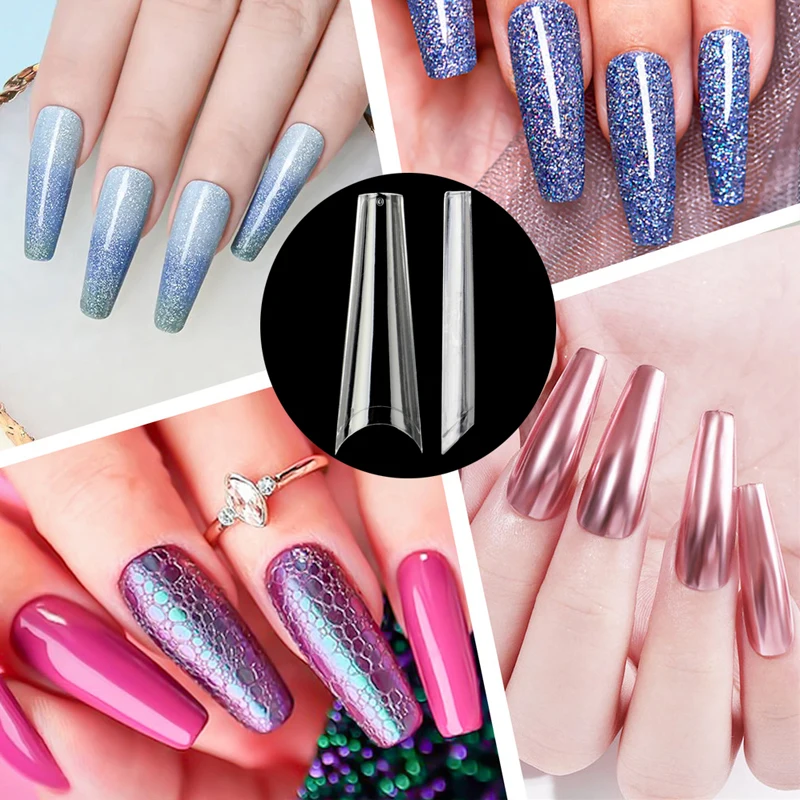 

Nail Tips Half Cover Extra Long C Curve Acrylic Extension System False Nails Manicure Tools Fake Nail