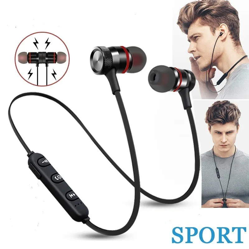 

Magnetic Wireless bluetooth Earphone music headset Phone stereo Sport Neckband Earbuds Earphone with Mic For all smartphones