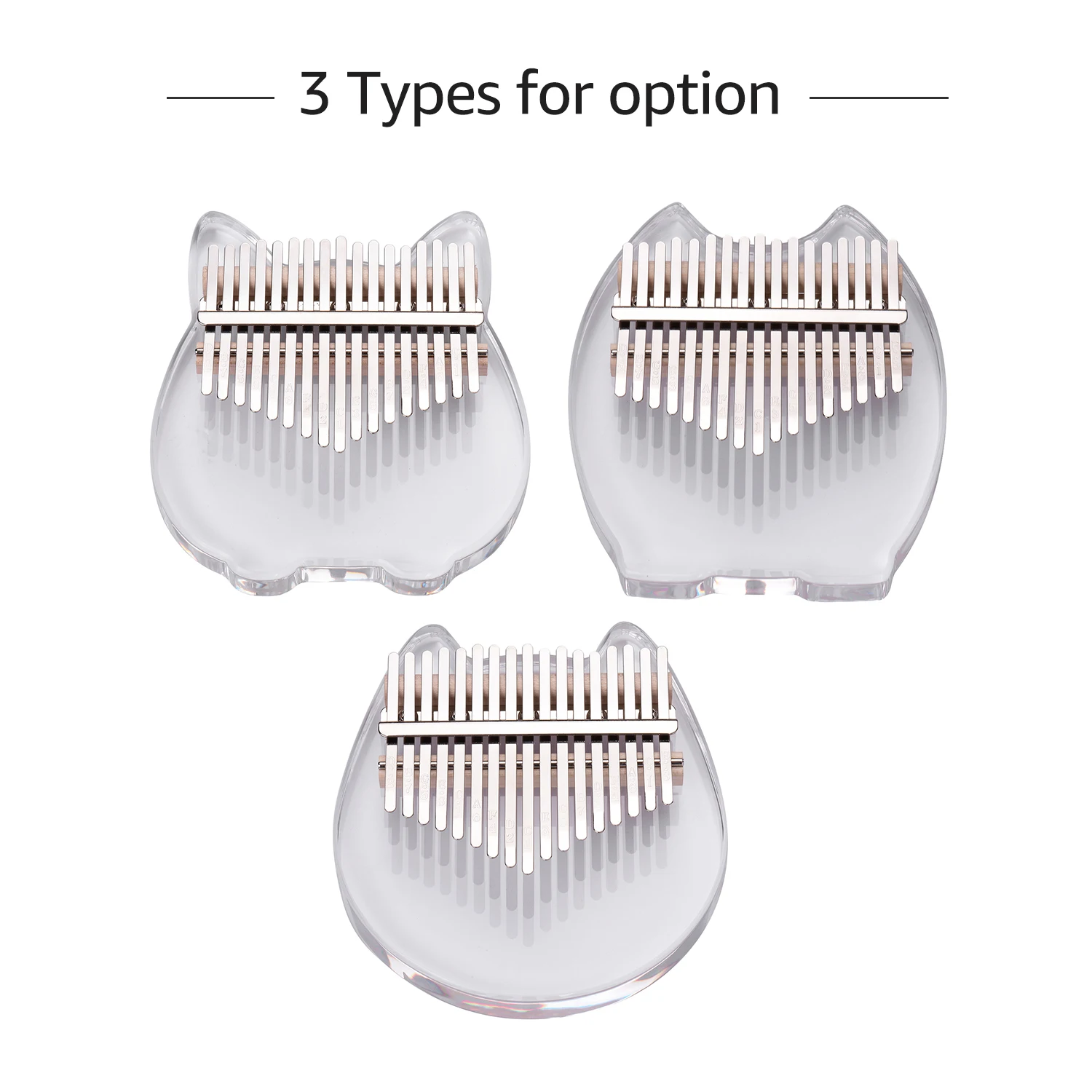 

Muslady 17-Key Kalimba Thumb Piano Transparent Acrylic Material with Carry Bag Musical Note Stickers Tuning Hammer kalimba