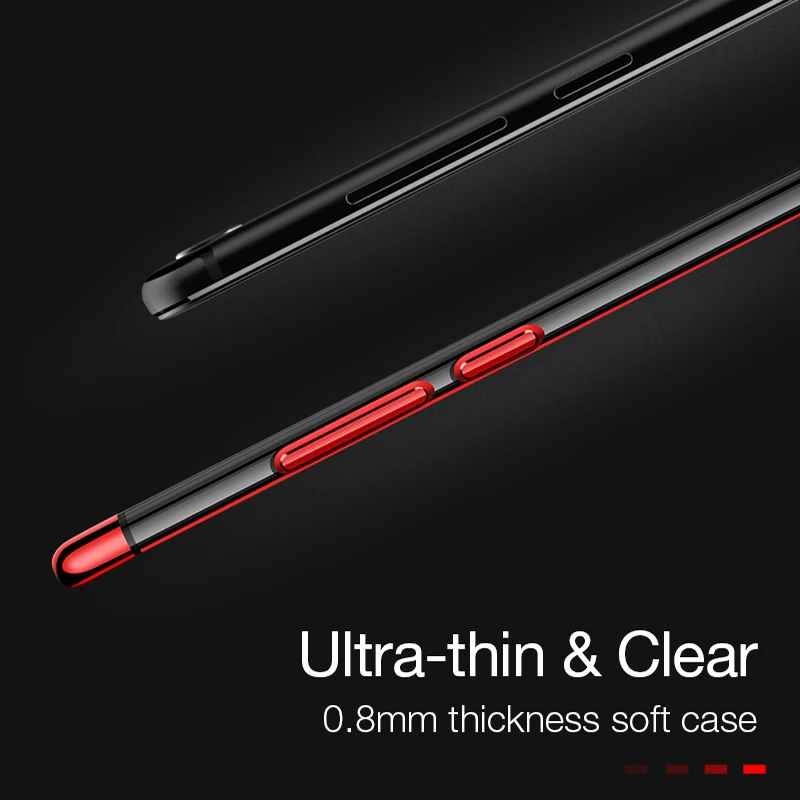 Мягкие ТПУ чехлы накладки для Xiaomi mi Mix 2 2S 8 A1 6 A2 Red 5 Plus S2 4A Note 4 4X 5A 6X 5X прозрачный