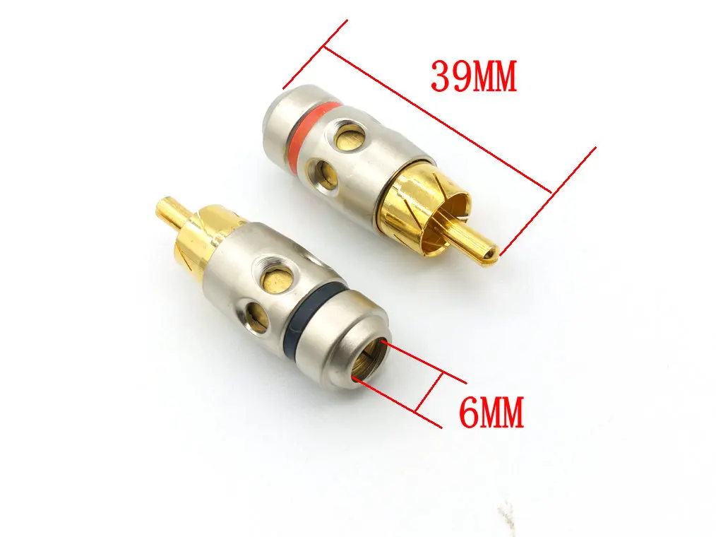 2 шт. медная RCA Вилка позолоченный аудио разъем DIY пайка|connector diy|connectors goldconnector audio |